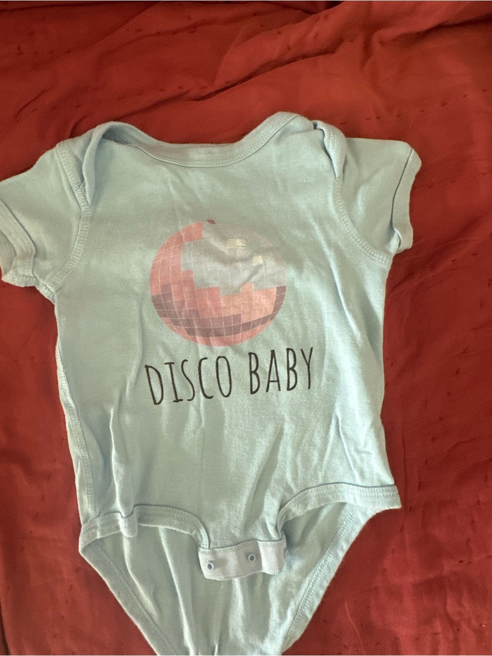 Rabbit Skins Light Blue 'Disco Baby' One-Piece Bodysuit